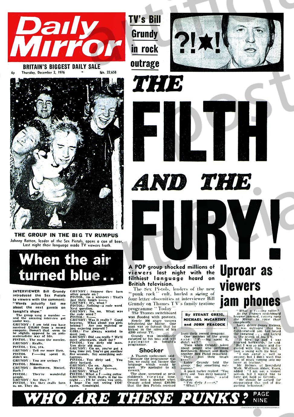 Sex Pistols - Daily Mirror Cover